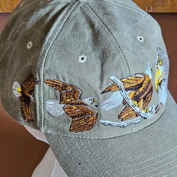 Vintage Al Agnew Bald Eagle Hat Cap 90s Embroidered American Wildlife - Picture 2 of 5